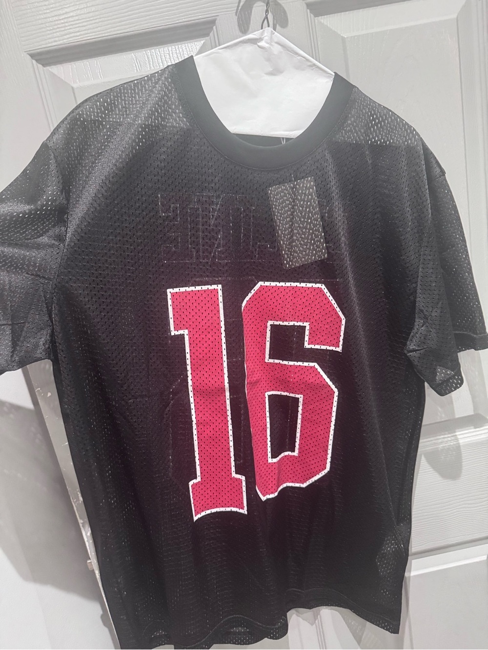 Men’s Black Mesh Jersey with Red '16'